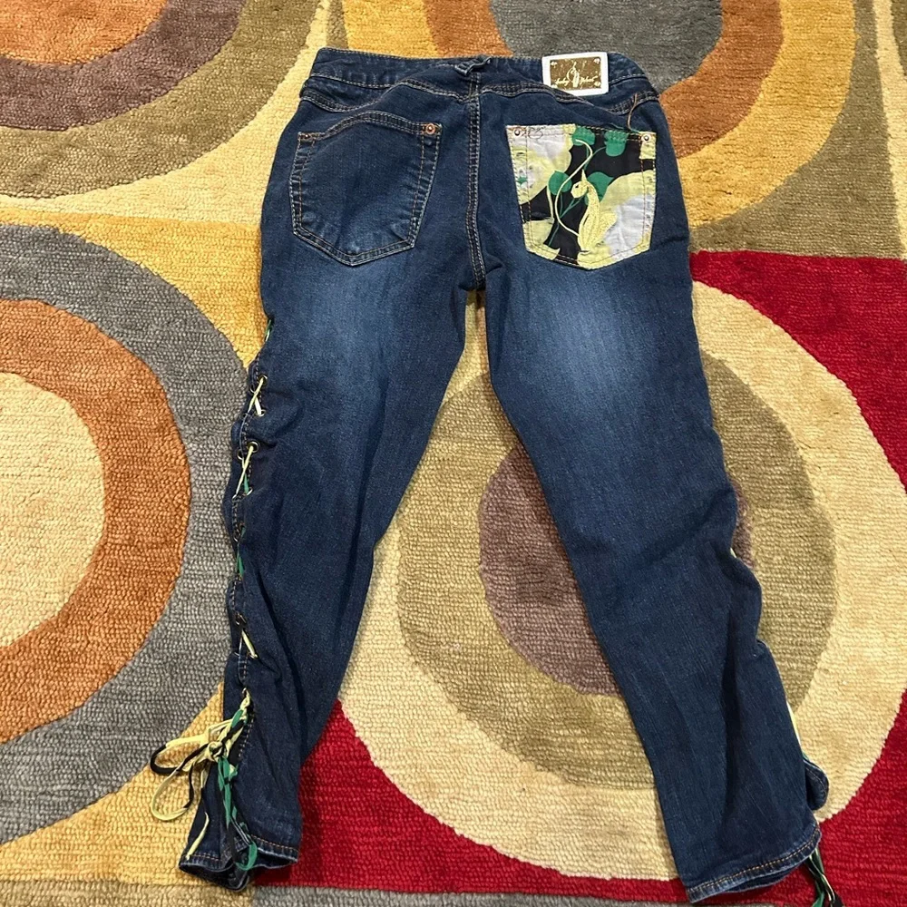 Baby Phat Vintage Retro Y2K Early 2000’s Lace Up Capri Jeans Junior’s Size 1